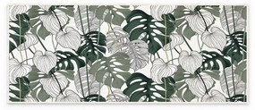 Biało-zielony dywan odpowiedni do prania 80x150 cm Monstera – Oyo Concept