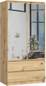 Szafa z lustrem na ubrania dąb artisan P5-T11