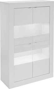 Witryna COMETE – oświetlenie LED – 4-drzwiowa – kolor biały lakierowany