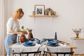 Ciemnoniebieski zestaw naczyń z kamionki 16 szt. Glosia – Bonami Selection