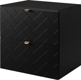 Meble łazienkowe, Czarny Mat, 60 x 57 x 46 cm, uchwyty złote