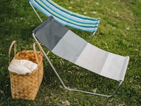 Zestaw 2 składanych leżaków plażowych SAND, szare paski