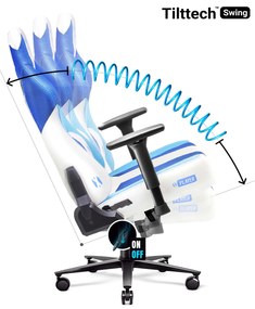 Materiałowy fotel gamingowy Diablo X-Player 2.0 Normal Size, Frost White