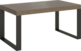 Stół rozkładany 160/264x90 cm Tecno szaro-beżowy nogi antracytowe