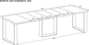 Stół Borys 330 Endo rozkładany od 130 do 330 cm kaszmir