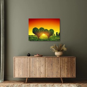 Obraz na szkle - Serce w koronach drzew (70x50 cm)