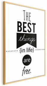 Plakat Best things in life 29,7x42 cm z ramą złotą bez marginesu ARTGEIST B