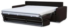 Rozkładana sofa 3-osobowa LEKA brązowa do codziennego spania