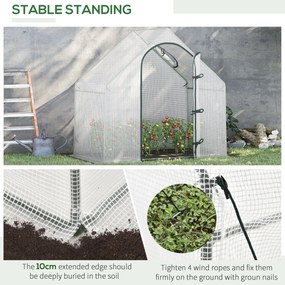 Outsunny Szklarnia przechodnia, 1,80 x 1,00 x 1,68 m, szklarnia foliowa, wytrzymała folia, Biała