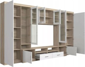 Elegancka meblościanka Pari w kolorze Grafit+Sonoma do salonu