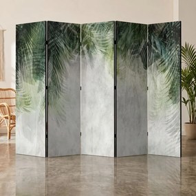 Parawan pokojowy 5-częściowy 225x172 Jednostronny dekoracyjny urban jungle Szary Dżungla Nad Głową