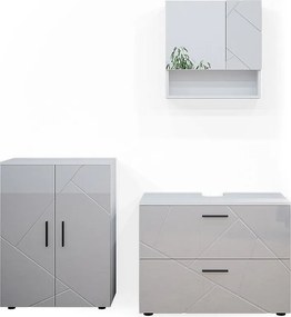 Zestaw mebli łazienkowych biały wysoki połysk 80x41x58 irma