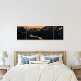 Obraz jeziora między górami (170x50 cm)