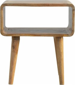 Artisan Furniture Dębowa zakrzywiona otwarta szafka nocna, sypialnia