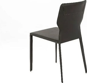 Kim - Krzesło ze skóry ekologicznej w kolorze ciemnoszarym, 2 szt.