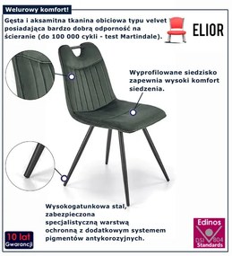 Zielone tapicerowane krzesło welurowe  M0-Z07