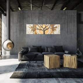 Obraz – Złote drzewo życia w mozaice (170x50 cm)