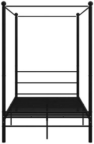 Czarne łóżko z baldachimem z metalu 120x200 cm - Aveiro