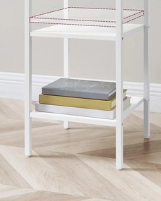 Stolik Boczny Szafka Nocna z Szufladą Biała - LET502B14