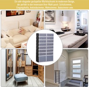 Homcom regał na buty garderoba DIY 16 kostek organizacja przestrzeni czarno-biała 95x37x160cm | Aosom PL