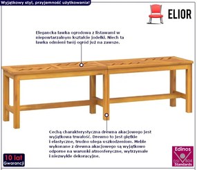 Ławka ogrodowa z litego drewna akacjowego - Tremor