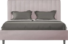 Łóżko bez stelaża tapicerowane 140x190 microfibra kolor lawendy Agueda