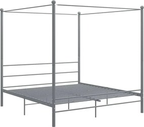 Szare metalowe łóżko rustykalne 180x200 cm C6-E92