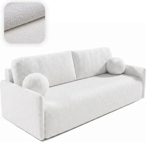 Sofa VENI Rozkładana Dwuosobowa Kremowa Boucle Nowoczesna