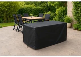 Czasza parasola ochronny na stół 180x90 cm + 4 do 6 rozkładanych krzeseł