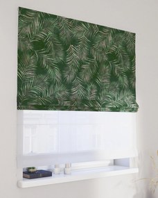 Roleta rzymska dzień noc Duo kolor zielony tkanina welwetowa, wzorzysta