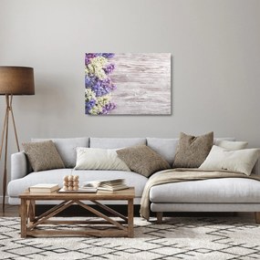 Obraz na szkle bzu na drewnie (70x50 cm)