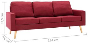 3-osobowa sofa czerwone wino - Eroa 3Q