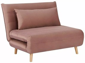 Różowy rozkładany fotel SPIKE VELVET