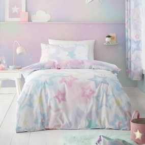 Biało-różowa pościel dziecięca dwuosobowa 200x200 cm Ombre Stars – Catherine Lansfield