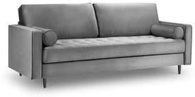 Jasnoszara aksamitna sofa Milo Casa Santo, 219 cm