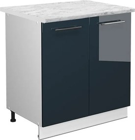 Szafka pod zlew ciemnoniebieski wysoki połysk 80x60x82 fame-line