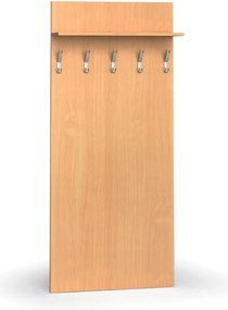 Garderoba z wieszakami PRIMO WOOD, 5 haczyków, półka, tekstura drewna pionowa, buk