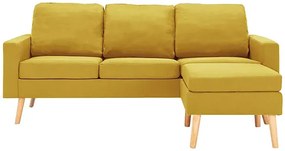 3-osobowa żółta sofa z podnóżkiem H6-B21