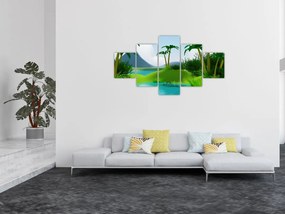 Obraz - Jeziora w dżungli (125x70 cm)