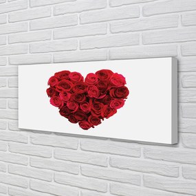 Obraz drukowany na płótnie Serce z Czerwonych Róż