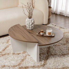 Zestaw 2 okrągłych niskich stołów z płyt wiórowych o wymiarach L90 cm - ORION