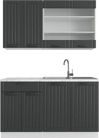 Pojedyncza kuchnia antracytowy dom wiejski/biały 140x60x81.6 fame-line