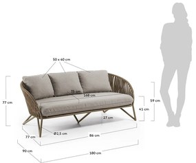 Jasnobrązowa sofa ogrodowa Branzie – Kave Home