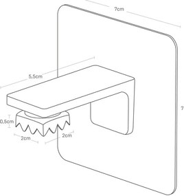 Czarna samoprzylepna plastikowa magnetyczna mydelniczka Film Hook – YAMAZAKI