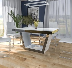 Nowoczesny stół do jadalni w połysku Senator biały / czarny