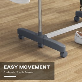 HOMCOM Stojak do prania, suszarka 5 poziomów, składany, system One-Click, 142 cm x 55 cm x 172 cm, Szary + Srebrny | Aosom PL