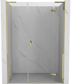 Mexen Mist-H L drzwi prysznicowe uchylne prawe 155 cm, transparent, złote - 8A5L-155-001-50-00-P