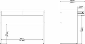 Biurko z 2 szufladami Function Plus 100 cm jackson hickory