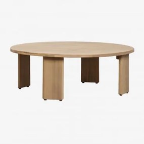 Owalny Stolik Kawowy Do Ogrodu 100x80 Cm Z Drewna Akacjowego Uleno Jasny Akacjowy Brąz - Sklum