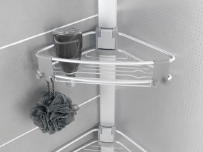 Aluminiowa teleskopowa półka łazienkowa w kolorze matowego srebra Purio – Wenko